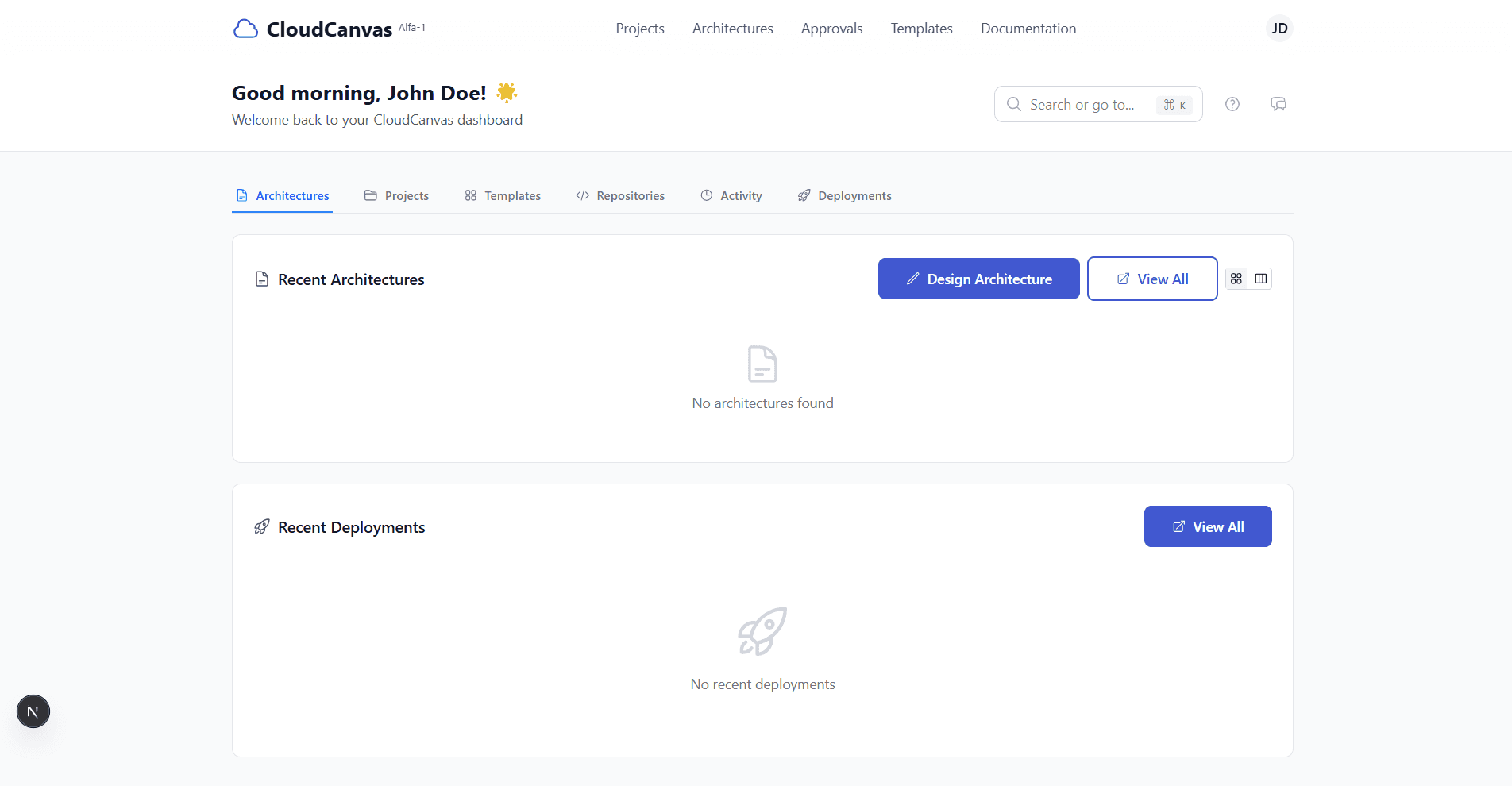 CloudCanvas Dashboard